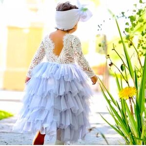 Girls formal lace tulle dress